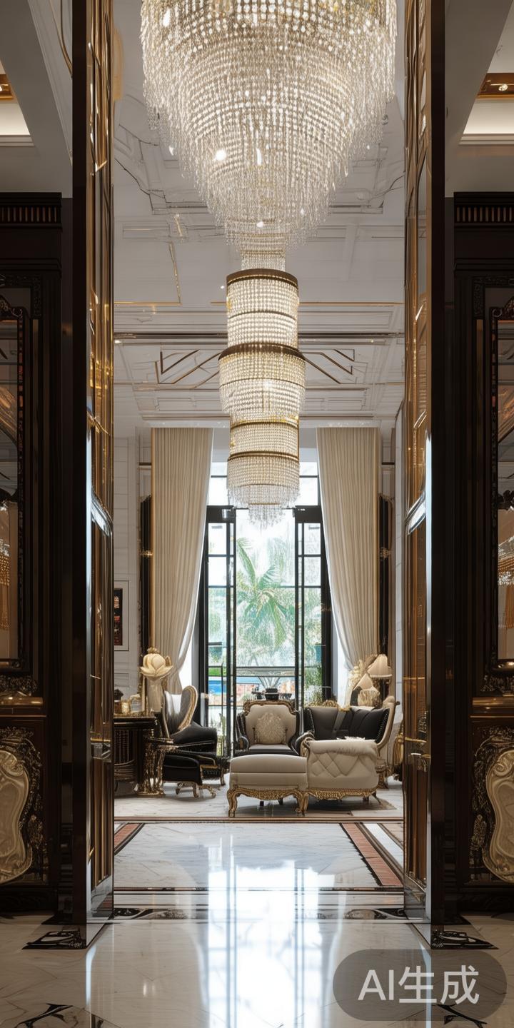 走进新葡京赌王之家的大门，首先映入眼帘的是其采用的